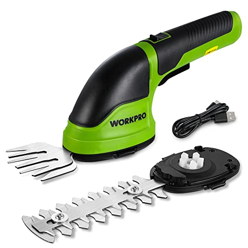 WORKPRO 3.6V Cordless Grass Shear & Shrubbery Trimmer, Green - color: Green