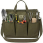 Garden Tool Bag, 9-Pocket Gardening Organizer Tote with Shoulder Strap, Heavy Duty Green Tool Bag