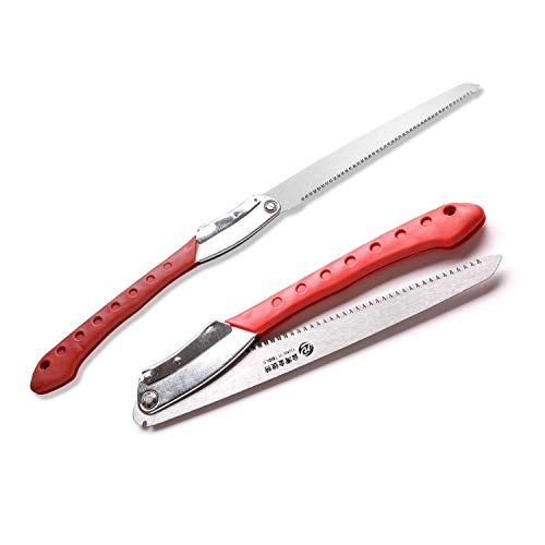 Folding Pruning Saw, 14.2 Inch Hand Saw with Straight Blade