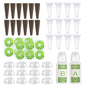 owltron 50 Pcs Hydroponic Seed Pods Kits, Grow Anything Kit Pod for Indoor Herb Garden with 12 Sponges, 2 A&B Nutrient Plant Food, 12 Baskets, 12 Stickers, 12 Germination Domes（Round)