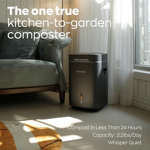 Reencle Prime Electric Composter - 14L Kitchen Composter, Decomposes Up to 2.2 lbs Food Waste Daily, Odorless Indoor Composting with Whisper-Quiet Technology & Rapid Decomposition (Silver) - color: Iron Silver