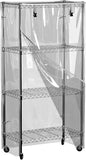 Wire Shelving Cover 48" x 24" x 72" Clear PVC Dustproof Storage Rack Cover - color: Transparent, size: 48" W x 24" D x 72" H