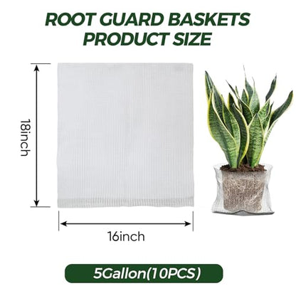 Gopher Baskets 5 Gallon 10 Pcs Root Guard Gopher Proof Wire Mesh Basket 18x16 in Stainless Steel Basket Fruit Protection Bag for Plants Root Barrier - size: 5 Gallon 10 PCS 18x16in
