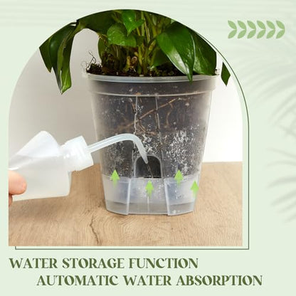 Wonderjune Self Watering Planter, 5.91'', Clear, 9 Pcs - color: Clear, size: 5.91''