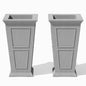 Veradek Brixton Series Planter - Tall Outdoor Planter with Shelf - color: Gray, size: 26 inch -2 Pack