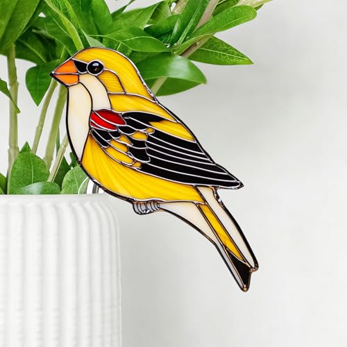 Colorful Acrylic Oriole Garden Stakes - Potted Plant Decorative Signs, Outdoor Lawn, Patio & Pathway Art Ornaments for Yard Decoration - color: Yellow