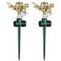 2 Pack Metal Impact Sprinkler for Yard, 360° Large Area Coverage