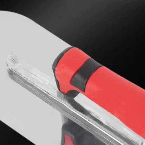 Concrete Tools Stainless Steel Pool Trowel, 10" x 3" Masonry Hand Tool with Soft Grip Handle, Lightweight, Plastering Trowel for Drywall Plastering Construction, Round End (Small:10"L x 3"W) - size: Small:10"L x 3"W