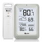 Indoor Outdoor Thermometer Wireless Weather Station 330ft Sensor - color: White+Grey