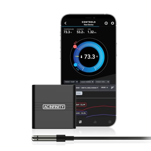 AC Infinity Temperature Humidity VPD Smart Hygrometer A1 w/ Bluetooth App - style: Ranged Sensor, Compact