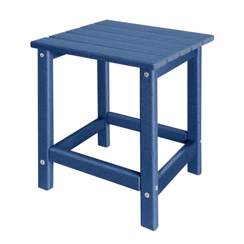GARDENSTAR Outdoor Side Tables Adirondack, HDPE Small Table for Patio,Outside End Table for Porch, Deck, Pool, Weather Resistant/Easy Maintenance - color: Blue, size: b:Square 1-Tier
