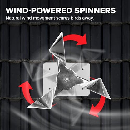 Bird B Gone Reflect-a-Bird, Wind-Powered Reflective Spinning Scare Device