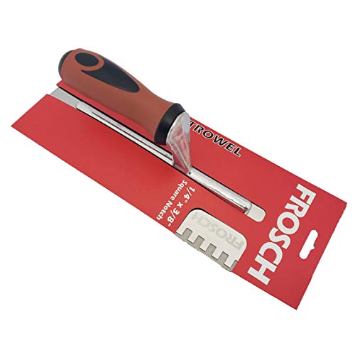 Frosch Stainless Steel Square Notch Tile Trowel (1/4" X 3/8") - size: 1/4" X 3/8"