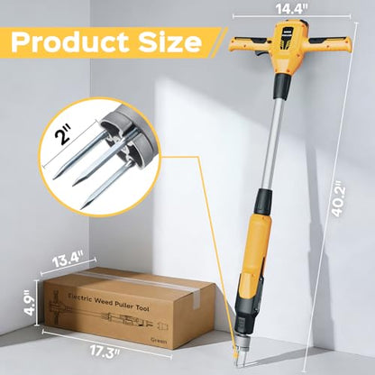 Weed Puller Tool, 21V Powerful Garden Tools Electric Weeder Tool, Yellow - color: Yellow