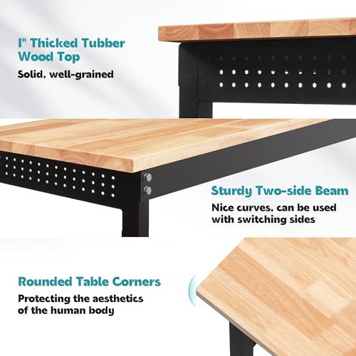 Antifir 96'' Adjustable Workbench, Heavy Duty Workstation - size: 96"x24"|Socket|Pegboard