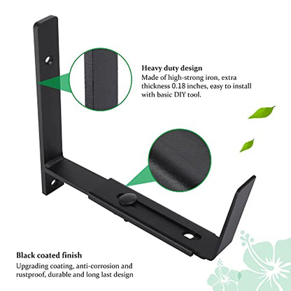 Maotong Adjustable Window Planter Box Brackets 4 Pack, Heavy Duty Wall Mount Flower Box Holder for Planter Box Depth (Front to Back) 6 to 12 Inches, Black - size: Set of 4