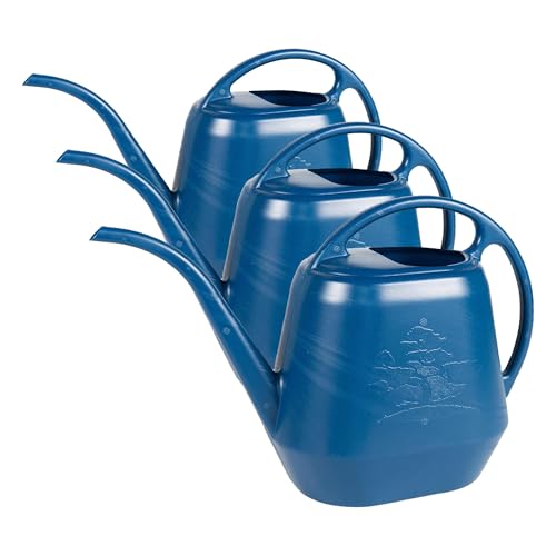 Bloem Watering Can Aqua Rite 1.1 Gallon (144 Fl Oz) Classic Blue (Pack of 3) - color: Classic Blue, size: 144 oz. (Pack of 3)