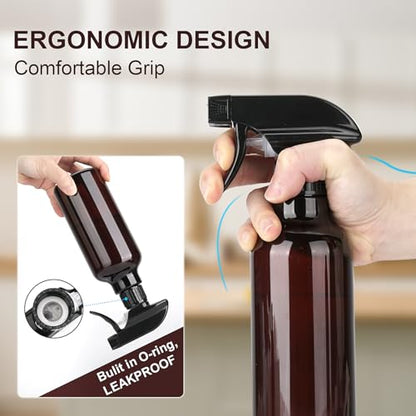 12oz/350ml Plastic Spray Bottles 1 Pack, Adjustable Mist/Stream - color: 16.9oz-Brown