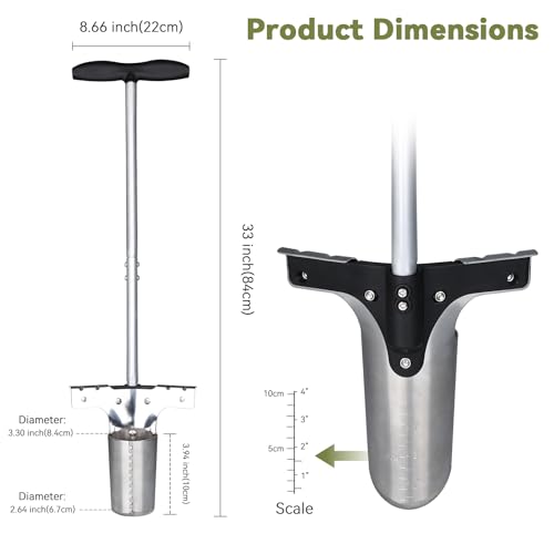 Long‑Handle Bulb Planter with Foot Pedal, High‑Carbon Steel Garden Dibber