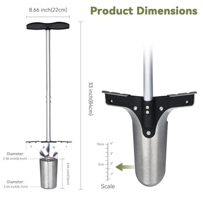 Long‑Handle Bulb Planter with Foot Pedal, High‑Carbon Steel Garden Dibber
