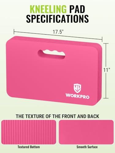 WORKPRO Extra Thick Kneeling Pad, 2 Pack, 17.5 x 11 x 1.5 in, Pink - color: Pink, size: 2 Pack
