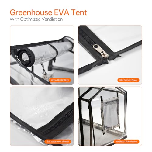 Bstrip Mini Indoor Greenhouse with Grow Light, Tabletop Seed Starting Tent