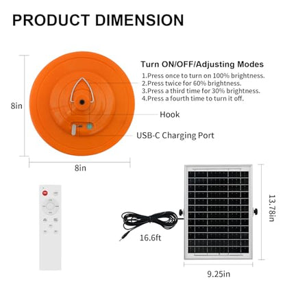 Solar Grow Light Outdoor Indoor Run Day/Night, Full Spectrum with Timer