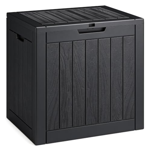 NUNU LAB 35 Gal Outdoor Storage Box Waterproof Lockable,Deck Box,Black - color: Black, size: 35 Gallon