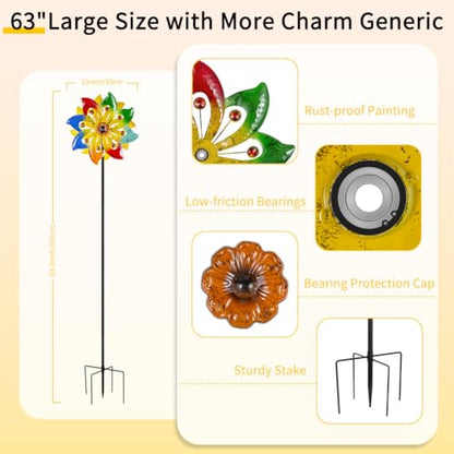 Stargarden Wind Spinner, Colorful Metal Wind Sculptures & Spinners - color: Colorful-13*63