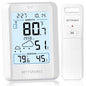 Indoor Outdoor Thermometer Wireless Weather Station with 330FT Range Remove Sensor Inside Outside Digital Hygrometer Thermometer Battery Powered Temperature Gauge Humidity Monitor with Clock&Backlight