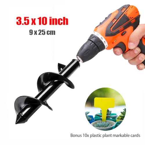 9x25cm Garden Spiral Auger Drill Bit, Post Hole Digger for Bulbs - color: 9x25cm