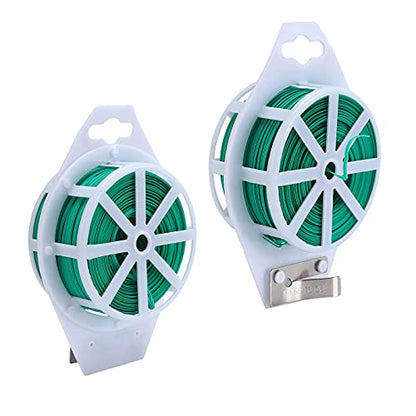 Twist Ties, Plastic Coated Wire for Garden Plant, Built-in Cutter, 328 Feet