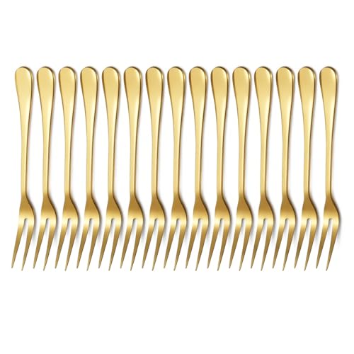 Gold Crab Stainless Steel Forks, 15 Pcs, 5 Inches - size: Gold