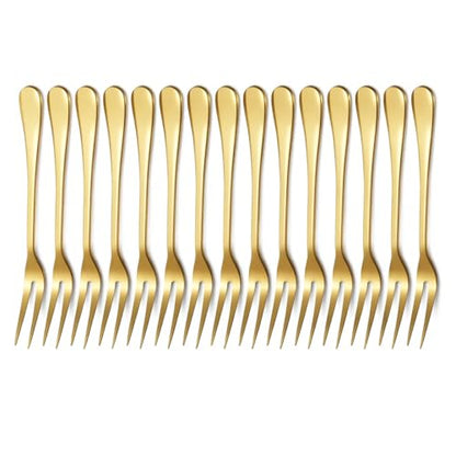 Gold Crab Stainless Steel Forks, 15 Pcs, 5 Inches - size: Gold