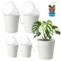 4 pack of 7in & 5in Double-Layer Self watering Pot with clear insert,white - color: White, size: 7in+5in