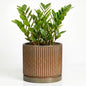 Ceramic Plant Pots, 10 Inch Planter with Tray, Retro Brown - color: Retro Brown, size: 10 Inch