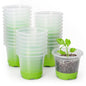 MIXC Clear Nursery Pots with Silicone Base, 4-Inch, 30-Pack - color: Green, size: 4 Inch