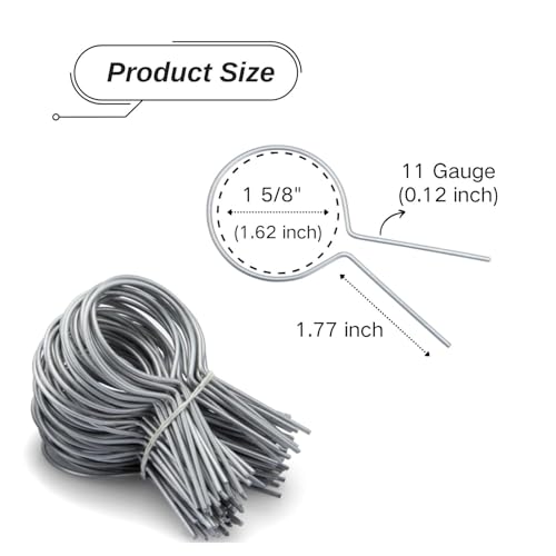 150 Pack - 1 5/8" Chain Link Fence Ties 11 Gauge Galvanized Steel Twist for Securing Fences on Farms/Ranches/Gardens