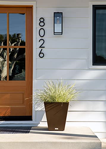 Veradek Pure Series Nobleton Planter - Tapered Square Outdoor Planter - color: Espresso, size: 22 inch - 2 Pack