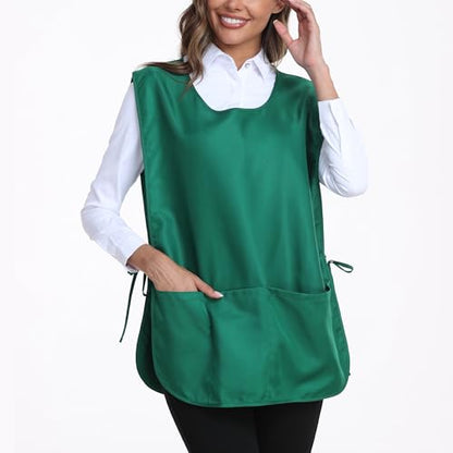 Xeoxarel Unisex Cobbler Apron with 3 Deep Pockets, Smock Vest Apron - color: 7 Pack - Green