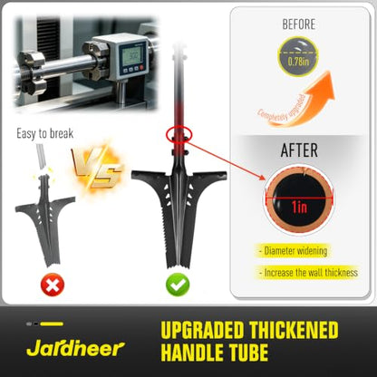 Jardineer Thickened Root Shovel, 45 Inch Serrated Digging Spade