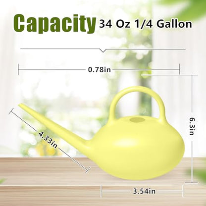 ZXJ Small Plastic Watering Can - 1/4 Gallon - for Home Plant Garden - Yellow - color: Yellow