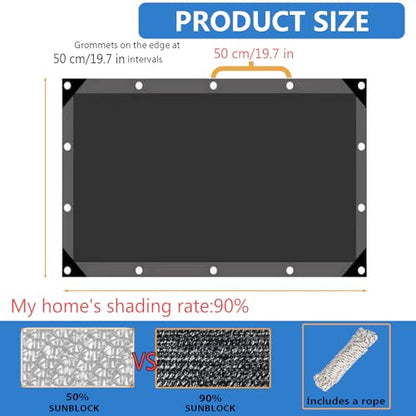 90% Shade Cloth Dog Kennel Shade,Shade tarps for Outdoors Sturdy 6.5 x8 FT - size: 6.5 x 8 FT
