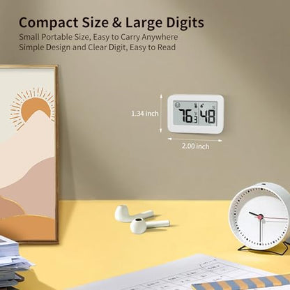 DOOMAY Mini Hygrometer Indoor Thermometer Digital Humidity Monitor 2-Pack - color: White