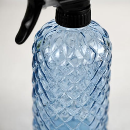 12Oz Glass Plant Spray Bottle with Black Plastic Top Pump - color: Blue