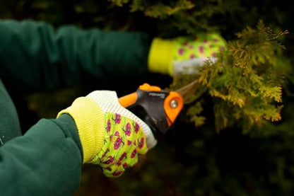 G & F Products G & F Women's Soft Cotton Jersey Gardening Gloves, Floral Print, PVC Dot Grip, Knit Wrist, Green, Red & Blue - style: 12 Pairs