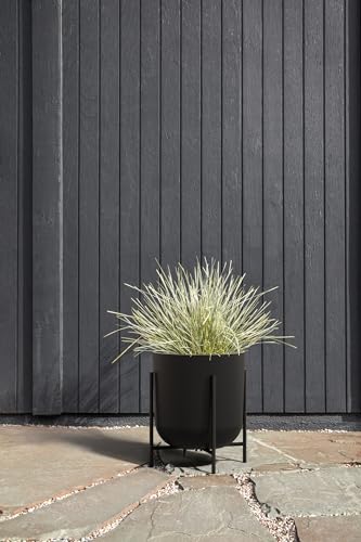 Veradek Mason Series Raised Lima Planter - Round Planter with Stand - color: Black, size: 15 inch - 2 Pack