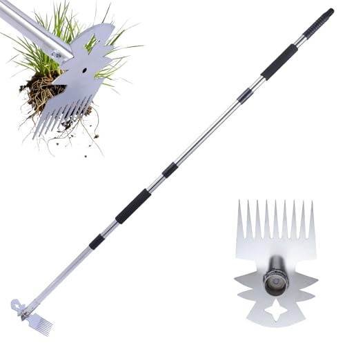 Weeding Tool with Long Handle- 60" Manual Weeder Remover Tool,Garden Tools,Portable Garden Weeder Tool for Vegetable Gardening Backyard Farm Planting & Weeding