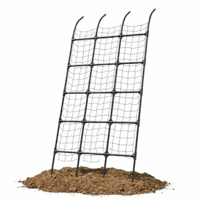 8.8ft Leaning Garden Trellis, No-Drill Lean-to Design for Climbing Plants | PE-Coated Galvanized Steel Plant Support for Flowers & Vegetables, Rust-Proof & Space-Saving Vertical Gardening