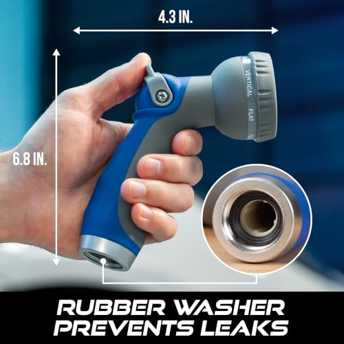 VIKING Hose Nozzle, 8 Spray Patterns, Thumb Control for Cars and Homes - style: 8 Pattern Thumb Control